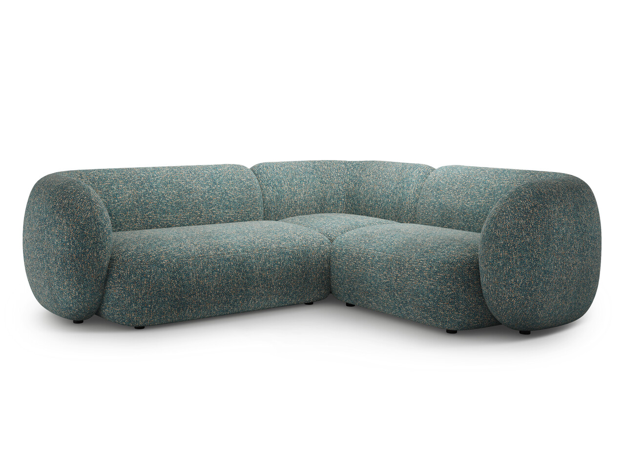 Coltar dreapta 4 locuri, Kate, Micadoni Home, 252x220x76 cm, tesatura structurata, albastru melanj Colțare